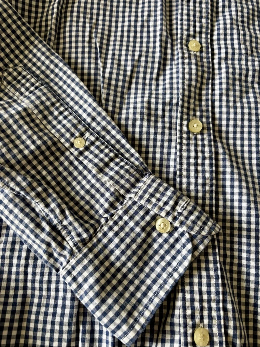 J. Crew Men’s Slim Fit Blue and White Gingham Button-Down Shirt
